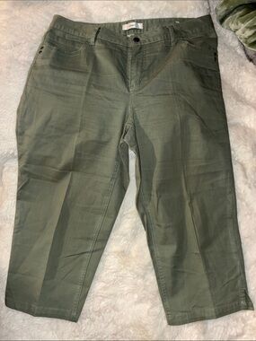 CJ Banks Olive Green Capris